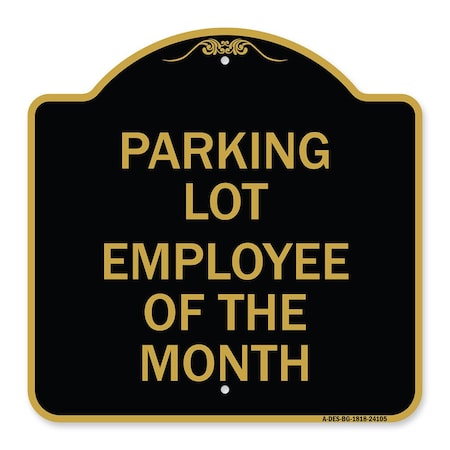 Designer Series Sign-Employee Of The Month, Black & Gold Aluminum Architectural Sign